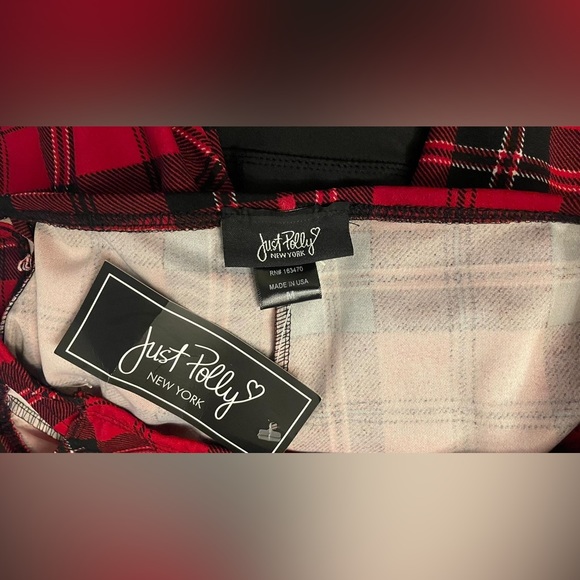 NWT JUSTPOLLY PLAID R/B WIDE LEG PANT CHRISTMAS - Picture 4 of 7